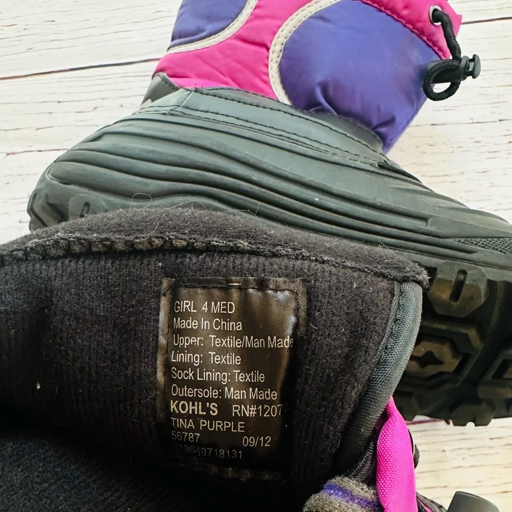 Totes Kids Pink Snow Boots! Size 4